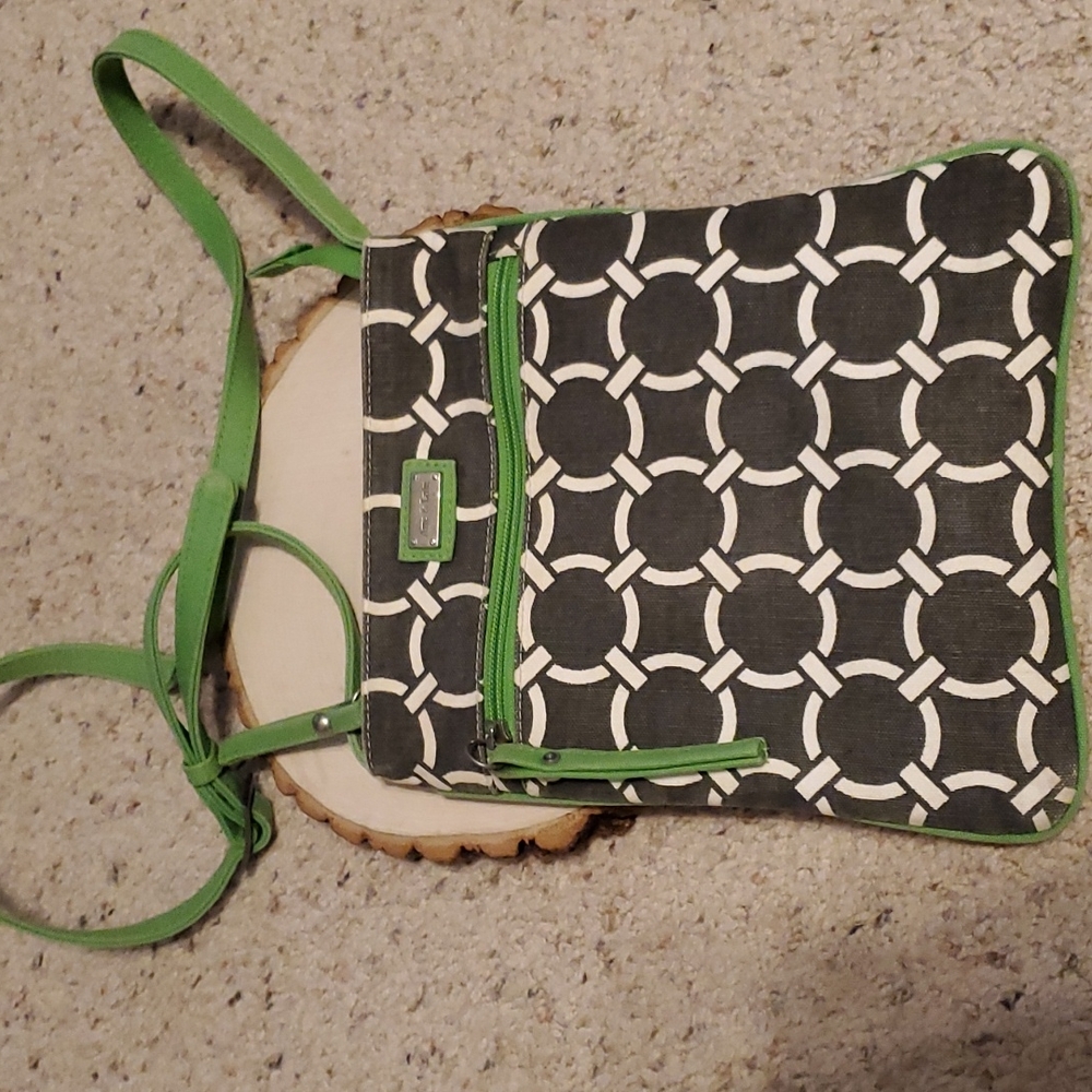 Ame & Lulu Gray & Green Crossbody Handbag
